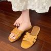 Fashion 2025 Summer Flat Slippers for Women Household Non-slip Women's Shoes Low Heels Sandals Fashion Soft Indoor Slippers Women