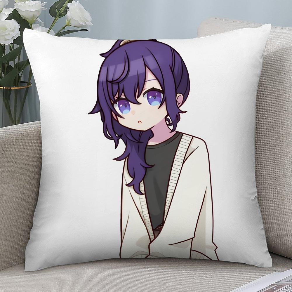 A-Asahina Mafuyu Chibi Pillow Case 3D Print Polyester Fiber 40*40 Cm Home Sofa Throw Pillow Cover Decoration Festival Gift