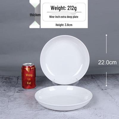 White Melamine Round Dinner Plates, 9-inch, 5-pack