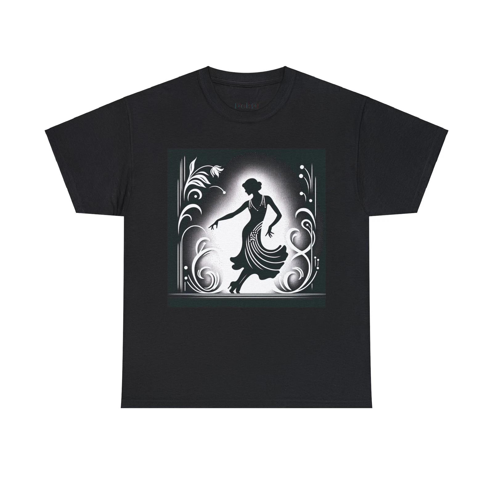 Unisex Adult T Shirt Designer Elegant Art Deco Dance Silhouette Dancer Flapper 3XL