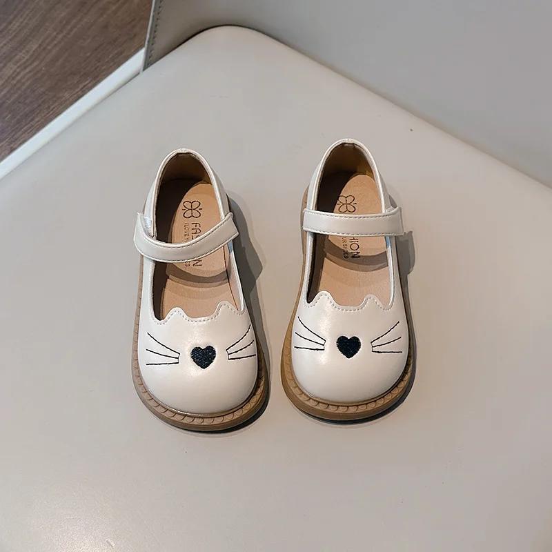 

Детская обувь для девочки, туфли принцессы, милые мультяшные кожаные туфли, детская обувь для ходьбы, туфли Мэри Джейн на мягкой подошве, туфли с неглубоким вырезом, повседневная обувь 30-Insole18.5cm бежевый