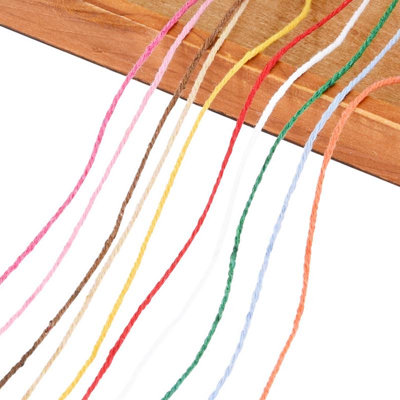 100 Meters 2mm Diameter Many Colors in Stock Round 100% Cotton Macrame String Cord Threads for Scarf Making