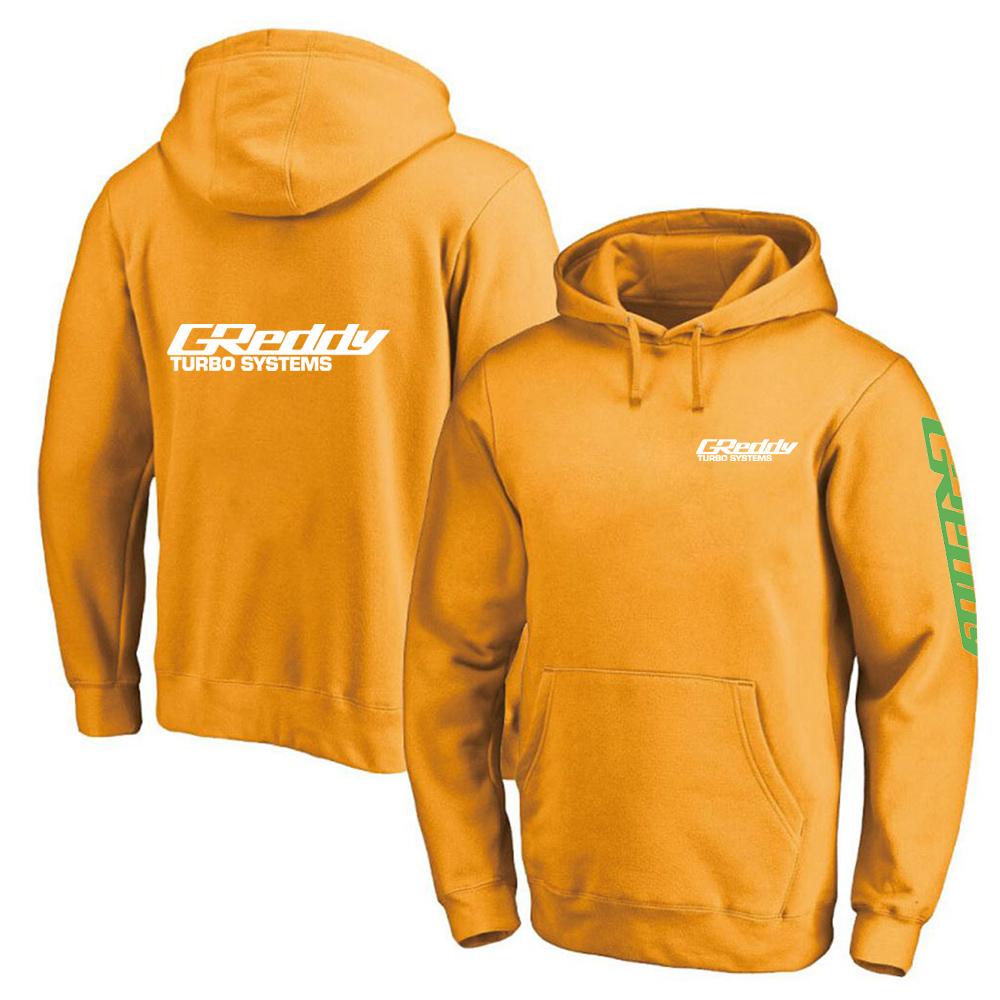 2025 Frühling Herbst Herren GReddy Turbo Systems Logo Print Einfarbig Pullover Hoodies High Street Trendy Kordelzug Kapuzenmantel