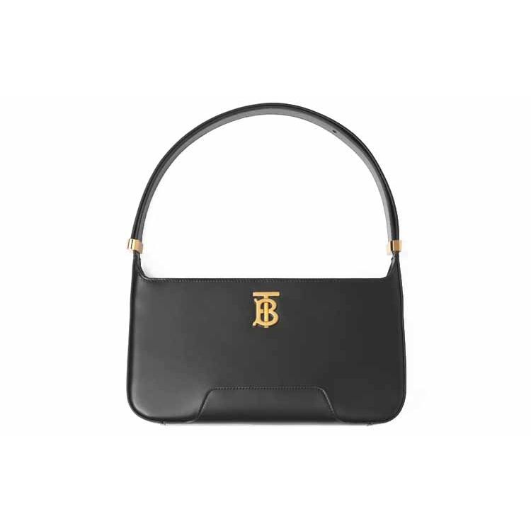 

Burberry TB Metal Logo Leather Adjustable Shoulder Strap Calfskin Underarm Tote Crossbody Shoulder Bag Women bags Black 80462461 Basic Set (Bag+Dust Bag)