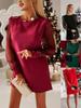 2025 European & American Fashion Mesh Sleeve Round Neck Midi Dress