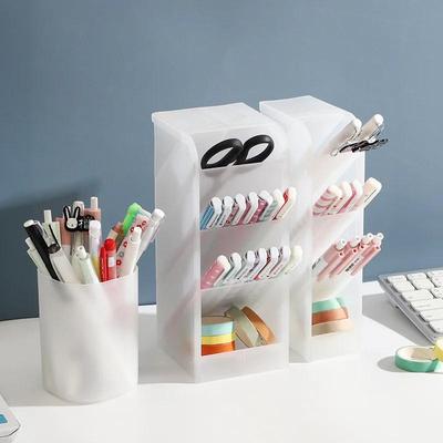 Schrägeinsatz Stifthalter Büro Schreibtisch Aufbewahrungsbox Kreativer Schreibtisch Schreibwarenbedarf Regal Transparenter Make-up Pinselhalter