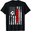 Patriotic American Flag Soccer Graphic Tee Distressed Print Cotton T-Shirt for Men