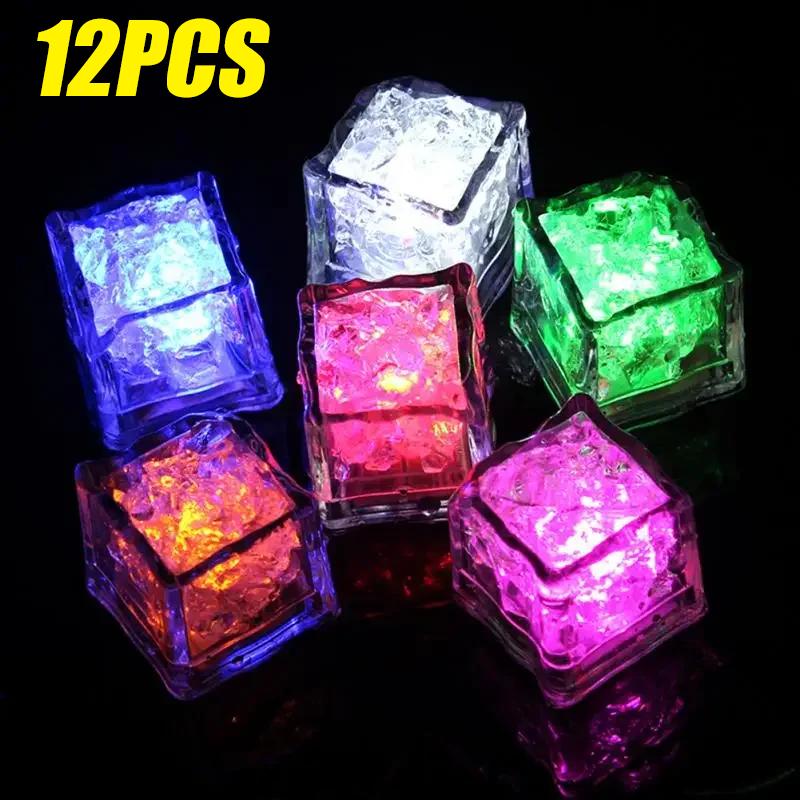 Waterproof Led Ice Cube Multi Color Flashing Glow In The Dark Light Up for Bar Club Drinking Party Wine Decoration