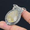 Natural Golden Rutile Gemstone Pendant 925 Sterling Silver Jewelry For Women