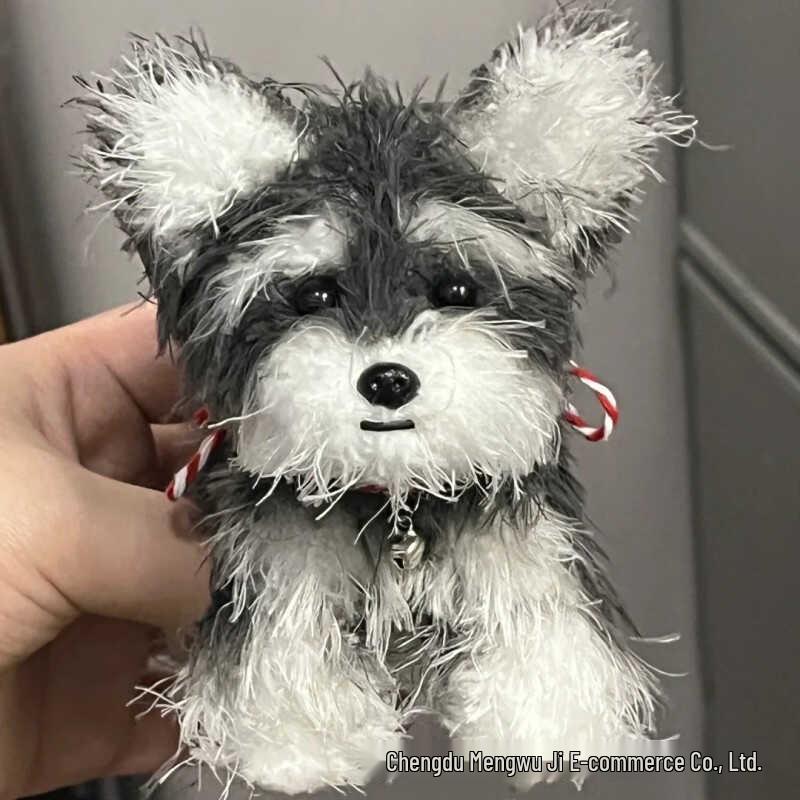 

Плюшевая кукла-щенок ручной работы, подарочный набор на день рождения, из шерсти, с кроличьим мехом и шениллом, для девушки