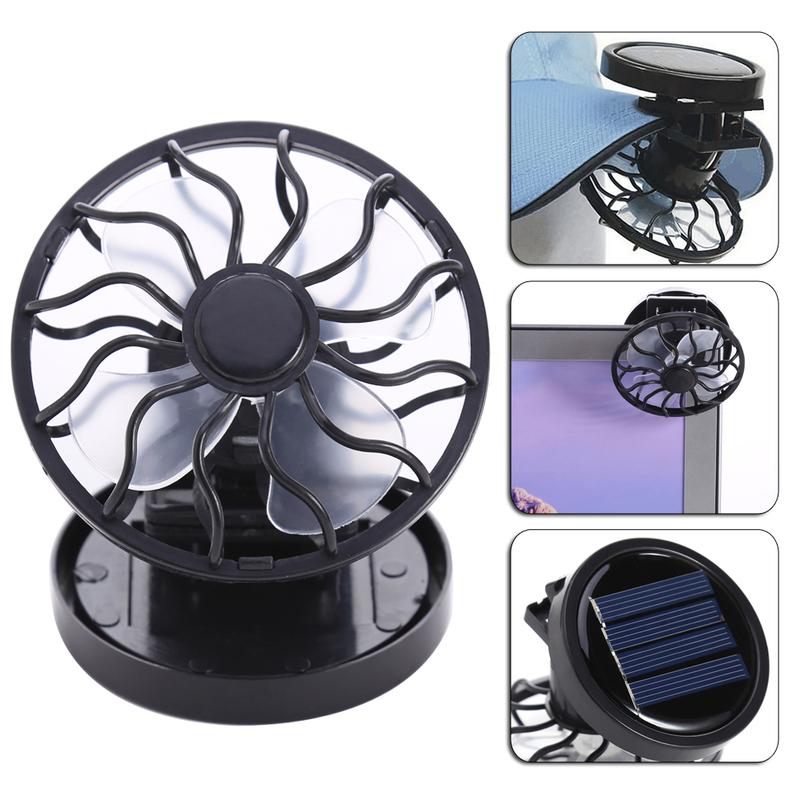Portable Mini Solar Powered Clip Fan Summer Hat Cap Clip Cooler Fan Outdoor Camping Hiking Wilderness Survival Celling Fans
