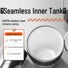 Portable Insulated Ceramic Liner Coffee Cup with Straw - Unisex Light Luxury Style for Office and Car