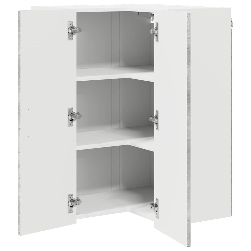 Wall Mounted Corner Cabinet LUCCA Concrete Grey 57 x 57 x 80 cm Particleboard