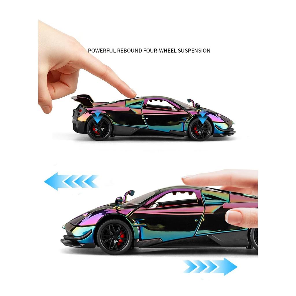 1/24 Pagani Huayra BC Supercar Legierungsauto Diecasts & Spielzeugfahrzeuge Metallspielzeugauto Modell Sound und Licht Sammlung Kinderspielzeug