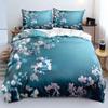 Warm Floral Down Comforter Set Bedding Set 3-piece Coverlet Set