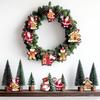 10Pcs Christmas Wooden Pendants Santa Claus Xmas Tree Hanging Ornaments Home Party Christmas Decor New Year Gifts