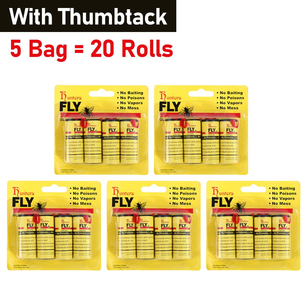 4-40Rolls Fly Sticky Paper Strong Glue Strip Flying Insect Bug Mosquitos Catcher Double Sided Flying Insect Catching Pest Contro