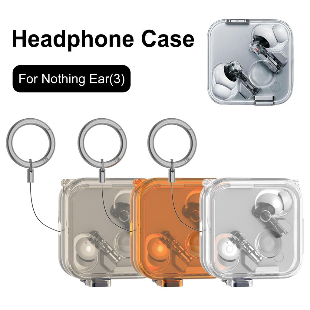 Anti-Scratch Earphone Protective Case For Nothing Ear (3) Bluetooth-compatible Earbuds Protective Cover with Carabiner Case