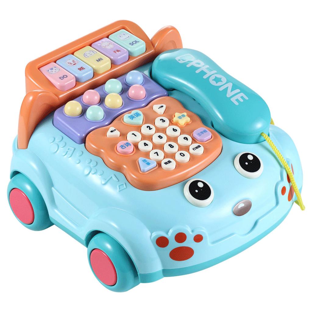 Toy Telephone Ordinary Battery Medium Telephone Simulation Educational Baby Telephone Toy Blue