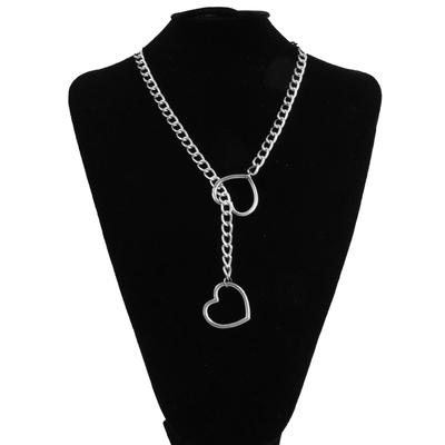 Heart Slip Chain Necklace For Women Punk Rock Love Chain Choker Necklace Gifts Adjustable Goth Jewelry KTJ