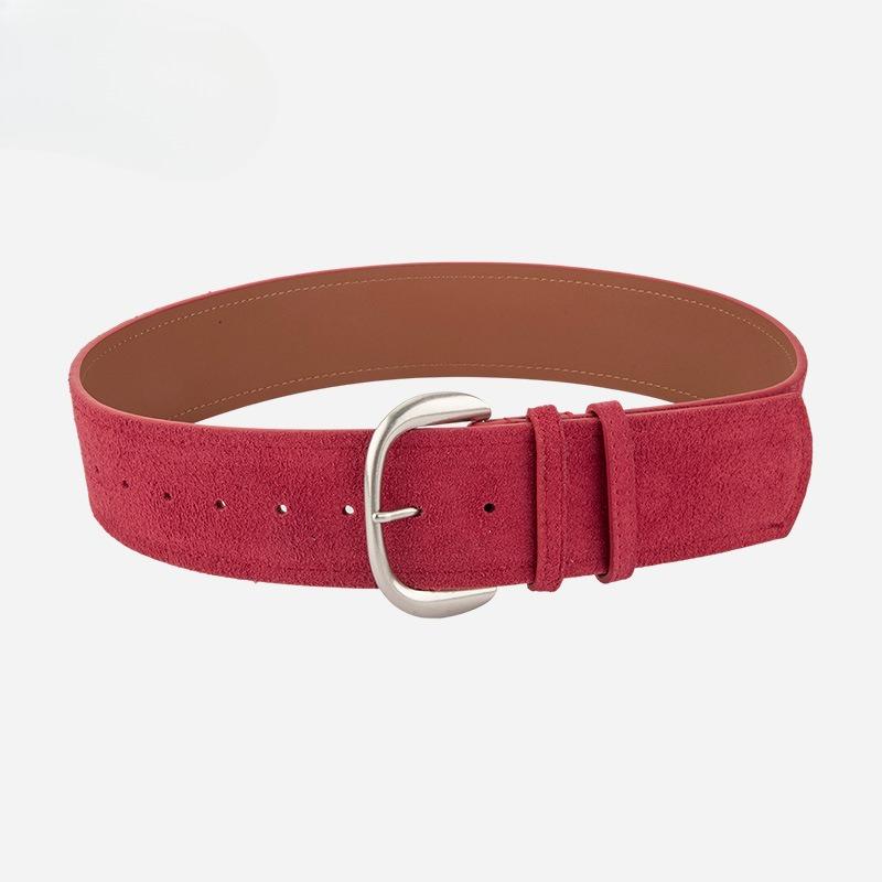 Retro Maillard Style Wide Belt for Women with Waist Slim Waist and Skirt with Temperament American Hot Girl Style Belt