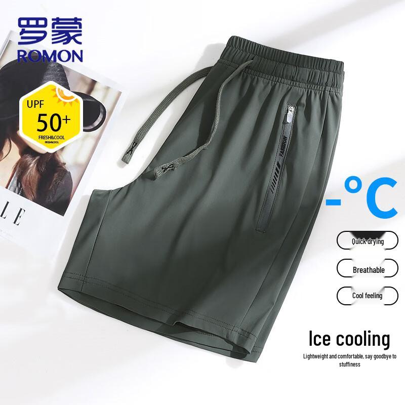 Romon Unisex Ice Silk Quick-Dry Sport Shorts L