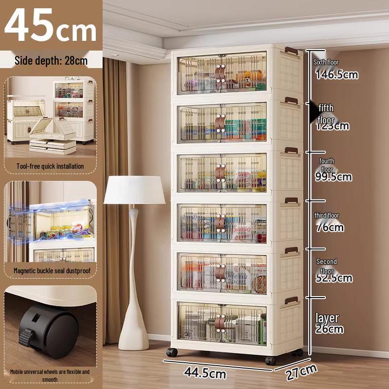45-90 Wide Multi-layer Folding Plastic Storage Cabinet for Baby Wardrobe Organizer