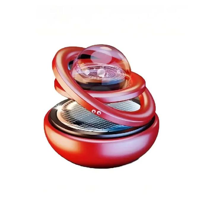 Solar-powered aromatherapy car accessory: double-hanging crystal ball aromatherapy perfume ornament, a creative decoration