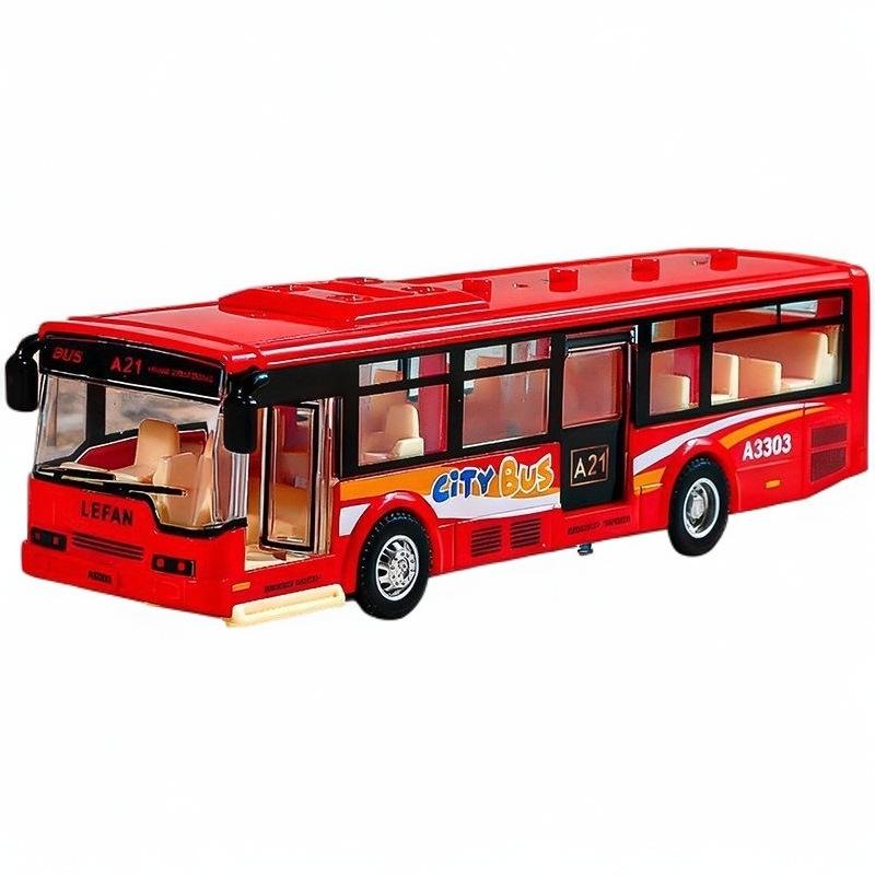 Children's Double-Decker Bus Toy: Convertible Police/Sightseeing Model with Openable Doors, Sound, Light & Inertial Motion