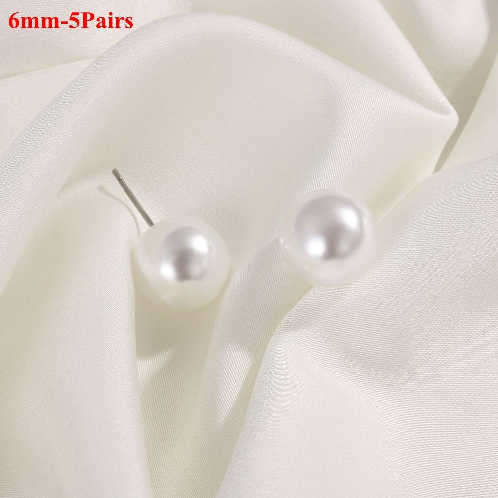5Pairs/10Pairs/12Pairs Party Fashion Wedding Engagement Elegant Round Shape Pearl Earrings Ear Stud