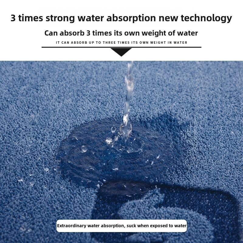 Luxurious Semi-Circular Memory Foam Bath Mat, Ultra Absorbent Bathroom Mat Anti-Slip Toilet Rug