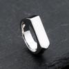 Fashion 316L Stainless Steel Simple Rings For Men Women Punk Hip Hop Square Band Flat Top Signet Ring Charm Party Jewelry Gifts