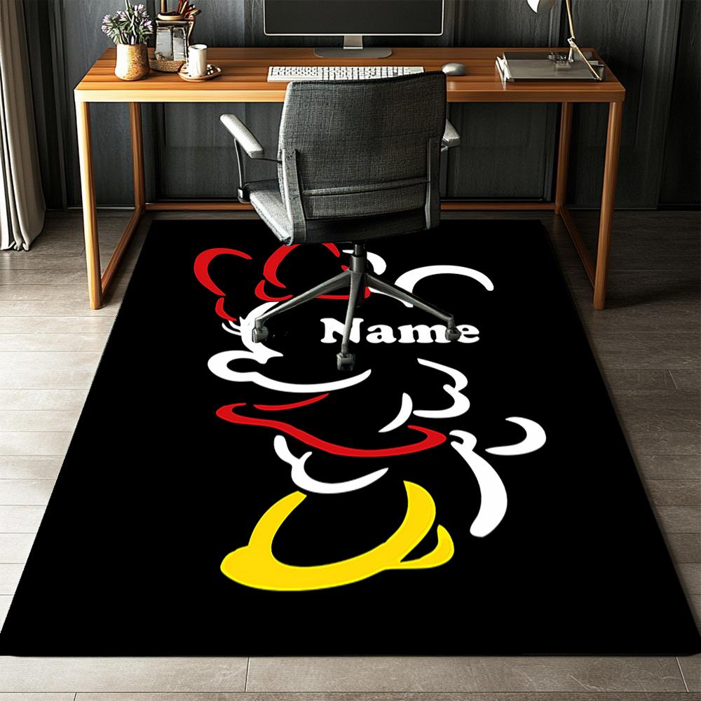 Custom Name Minnie Printed Carpet,Rug for Office Chair Living Room Bedroom Kitchen Room Decor Gifts.