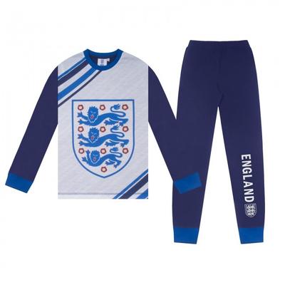 England Fotboll Pojkar Sublimerad Lång Pyjamas Set