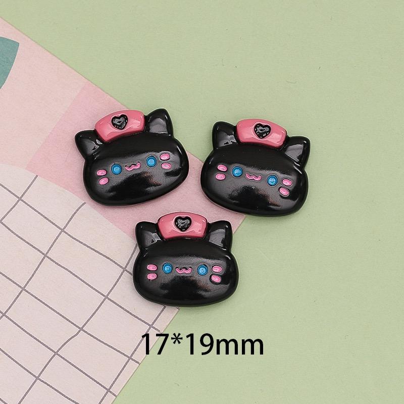 

10Pcs New Cute Cartoon Cat Head Series Flat Back Resin Cabochons Scrapbooking DIY Jewelry Craft Decoration Accessorie