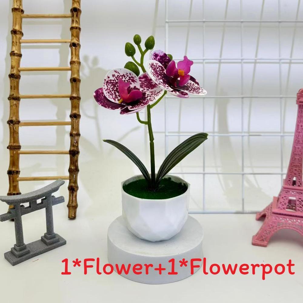 Phalaenopsis Artificial Pot Flower Bonsai For Event Decoration Prop And Home