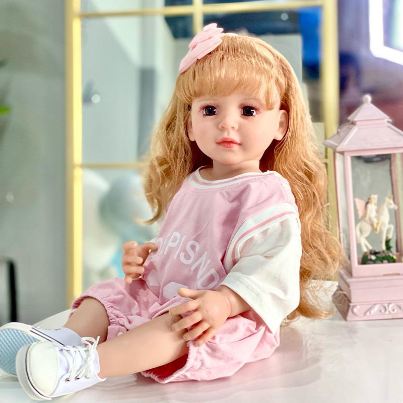 Păpușă Rebirth mare 55cm simulare bebeluș păpușă baie cadou de sărbători