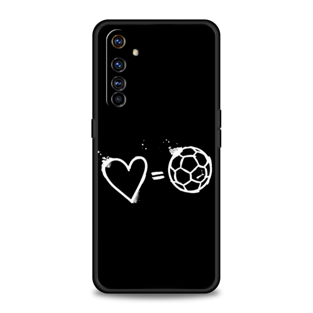 

Чехол для телефона Сердцебиение футбола для Realme 13 12 10 9 8 7 GT3 GT5 GT2 Pro Plus 5G C21 C25 C35 GT Neo 2 3 3T 5 Realme C21