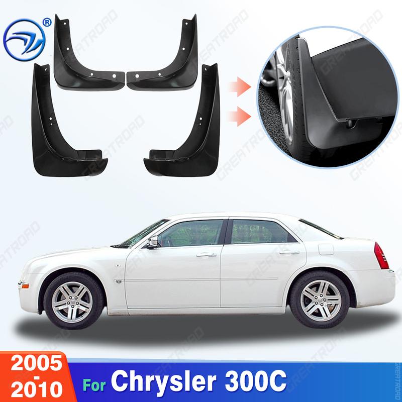 4Pcs Durable ABS Mud Flaps For Chrysler 300C 2005-2010 2007 2008 2009 Car Mud Flaps Fender Guards Easy tall Auto Accessories 2005-2010