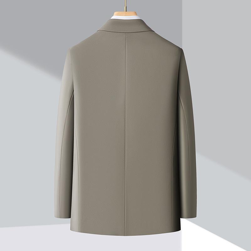 Male Versatile Spring and Autumn New Middle-aged Dad Business Casual Jacket Medium and Long