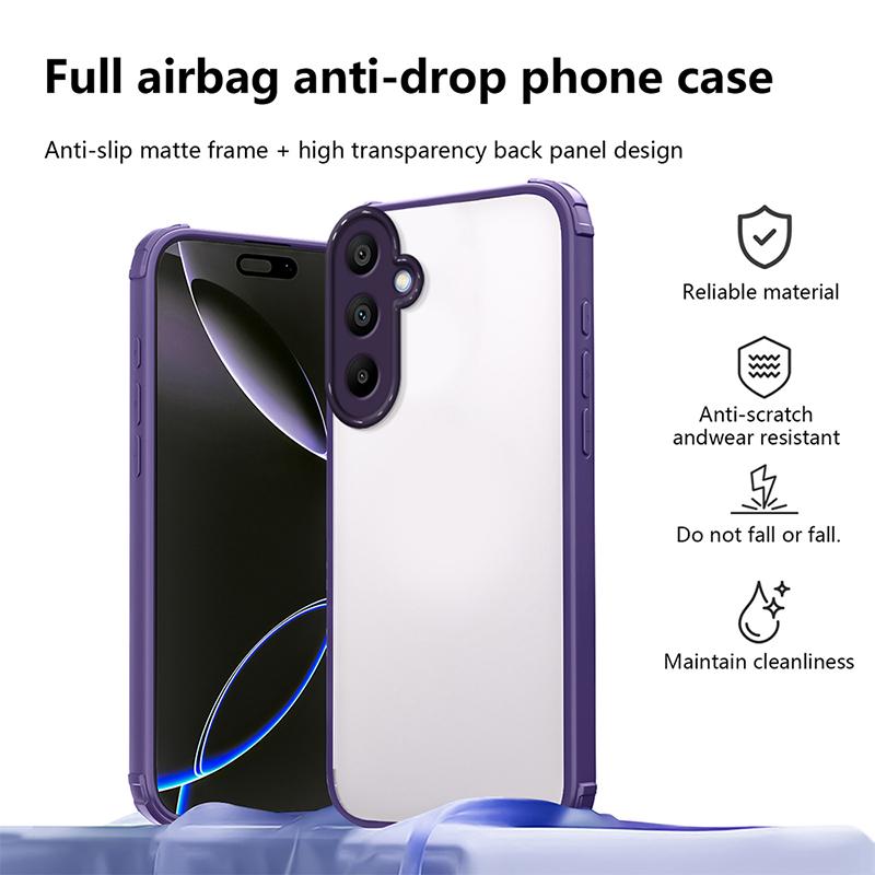 

Прозрачный чехол для телефона для Samsung Galaxy A07 A05 A05S A06 A15 A16 A17 A26 Чехлы Сверхпрочный Противоударный Жесткий Чехол Galaxy A26 фиолетовый