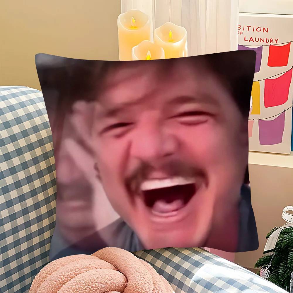 1Pc Funny P-Pedro Pascal M-Mood M-Meme Pillow Case Fashion Square Pillowcase Bedroom Sofa Room Ins Decoration Leisure