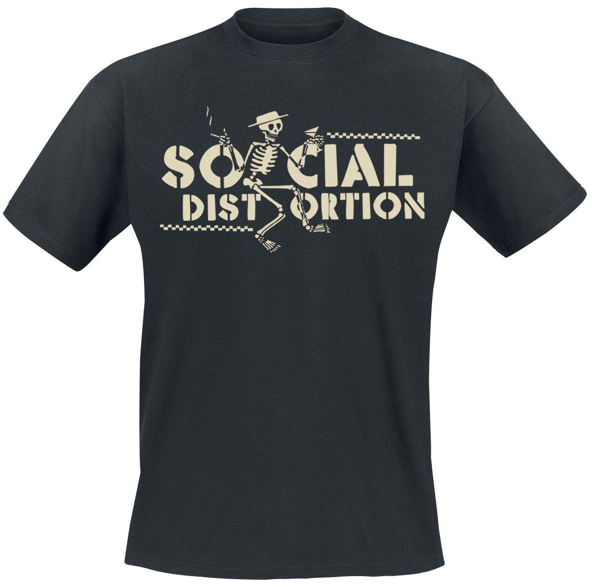 

Crew Neck T - Shirt with Social Distortion Skeleton Creative - Inspired Graphic Featuring Punk Art for Fans 4XL