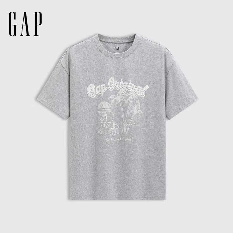 Gap Women s Cotton Printed Logo Loose Fit Round Neck Short Sleeve T-Shirt 170/88A