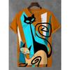 3D T-shirt Men's Cat Printed Comfortable Short Sleeved Comfortable Versatile T-shirts Fashionable