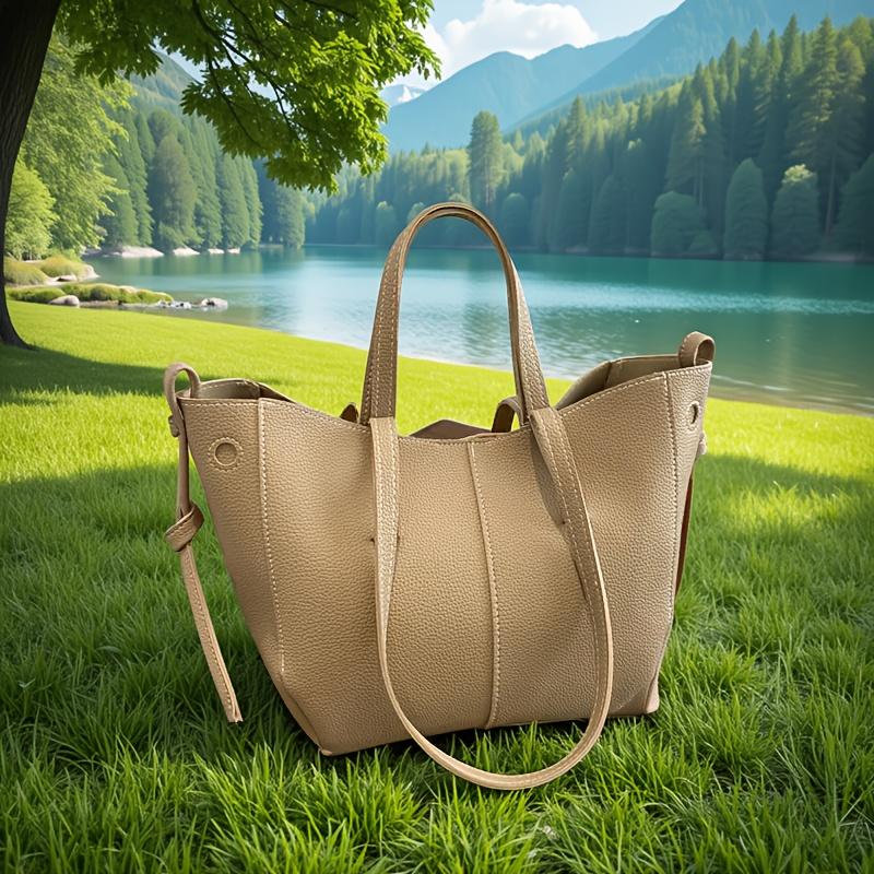 Stylish Casual Tote Bag, Large Capacity PU Leather Handbag Women Wing Bag, Fashionable Woman Bags, Commuting Shoulder Armpit Bag