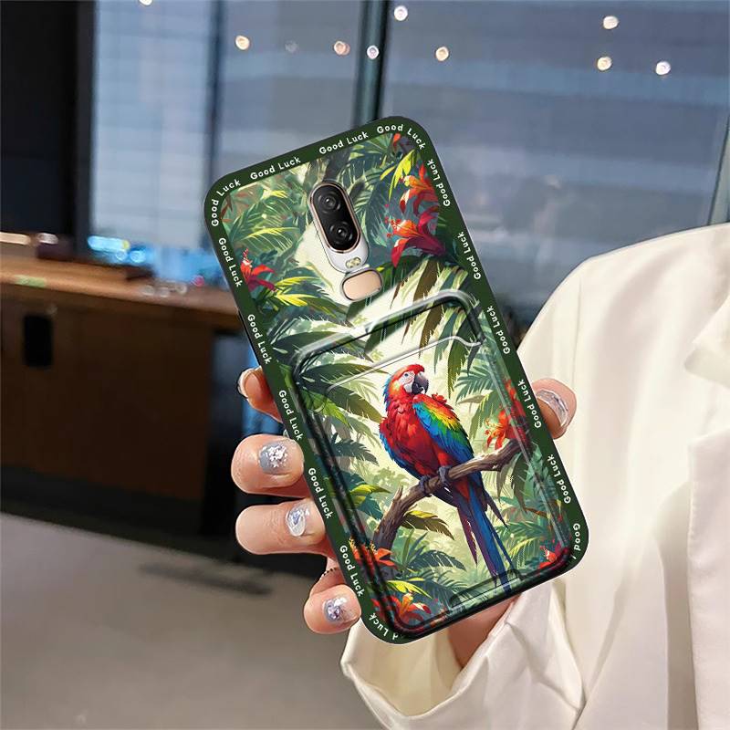 Dirt-resistant Shockproof Phone Case For OnePlus 6/1+6 Full Wrap Cartoon Protective Soft Case Cute Durable Card Slot TPU