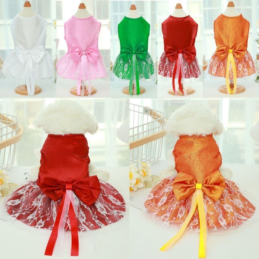 S-XXL Dog Dress Cute Cat Skirt Clothing Pet Wedding Dress  Puppy