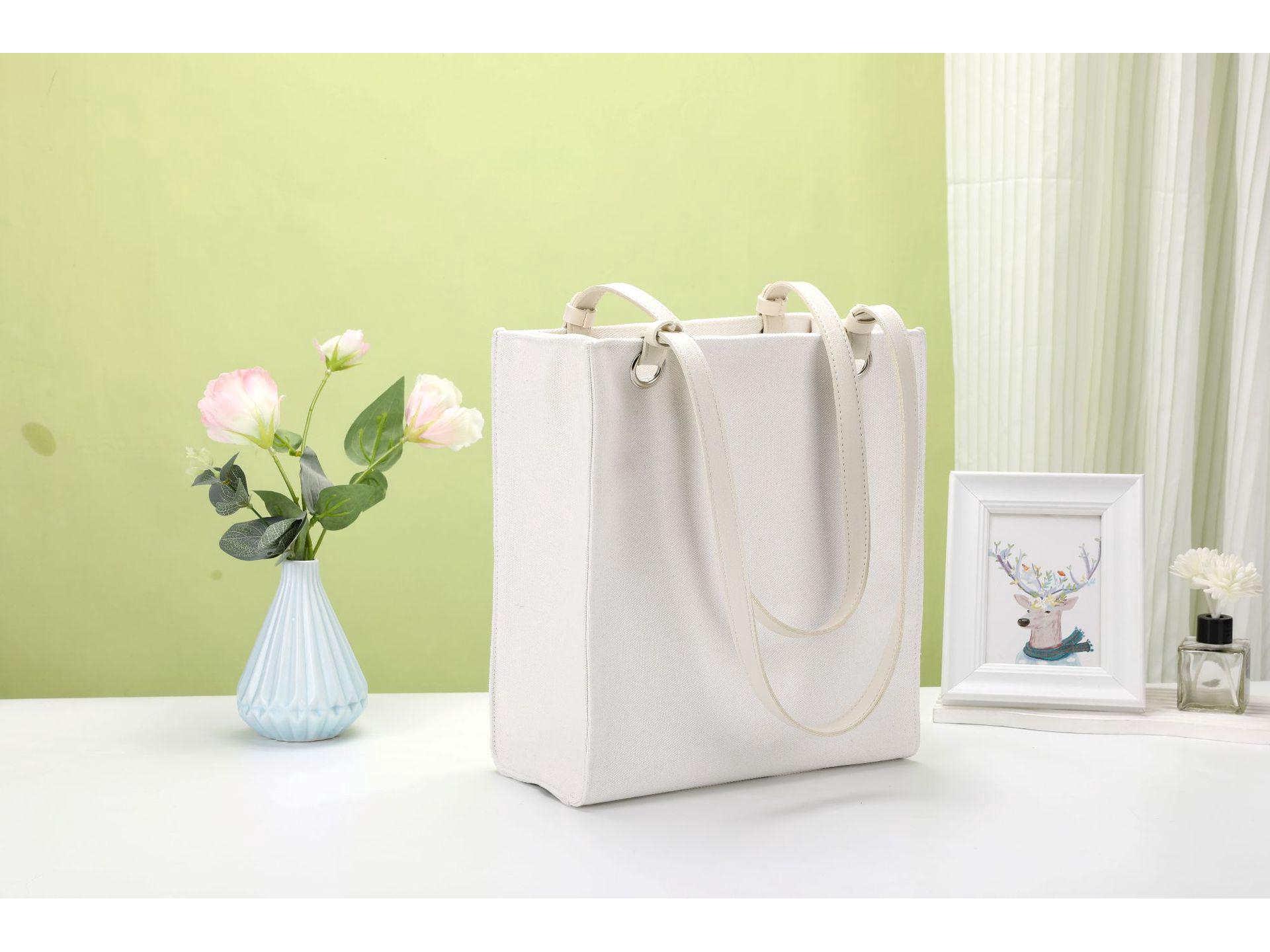 Унисекс ретро холщовая сумка-тоут с вертикальной молнией 25.5x29x12.5 cm