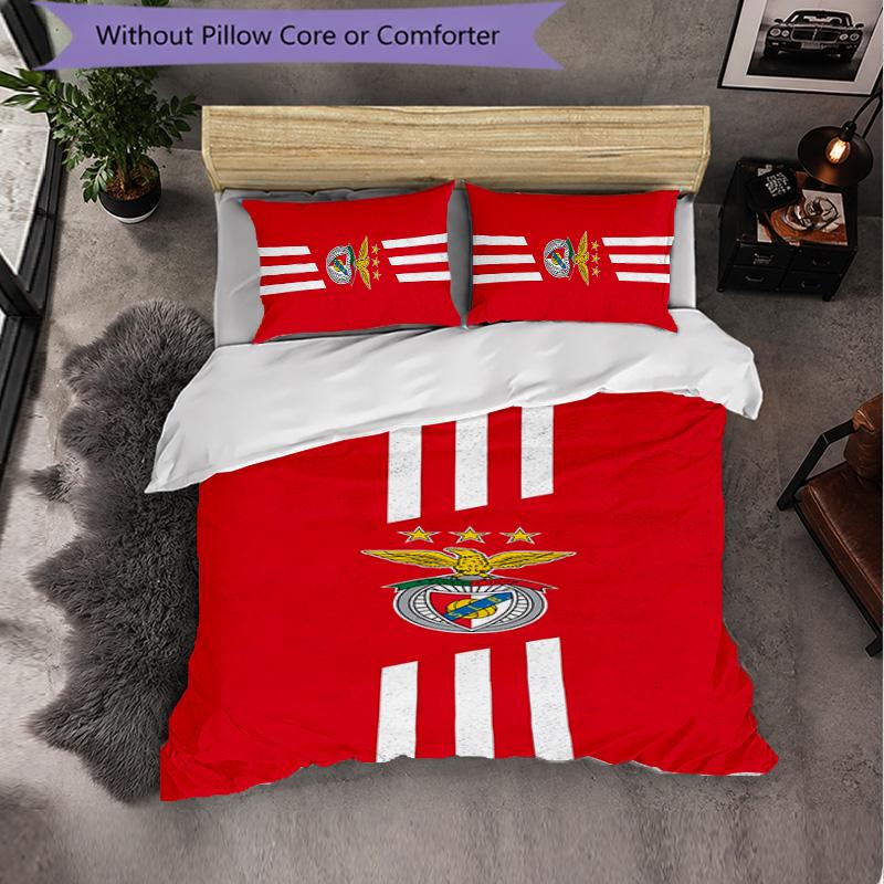 Set Biancheria da Letto Benfica 3 Pezzi Morbido Set Copripiumino con Federe Set Decorazione Camera da Letto per la Casa